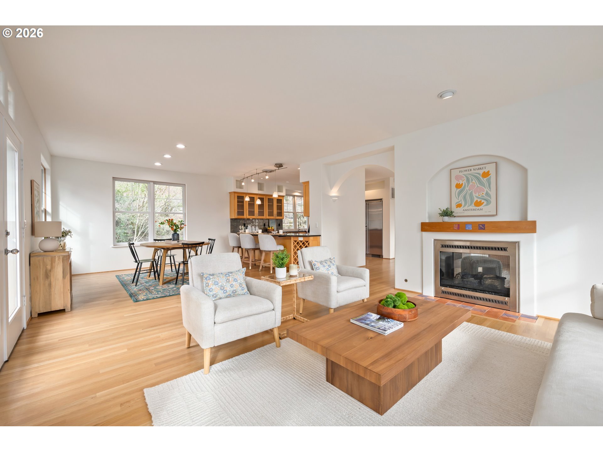 4015 Spring Knoll Drive Eugene, OR 97405 - Photo 17 of 48 a living room with furniture and a fireplace