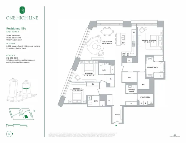 $9,225,000 | 500 West 18th Street, Unit EAST 18A | Chelsea