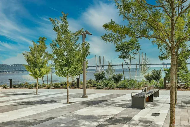 an outdoor space with garden view