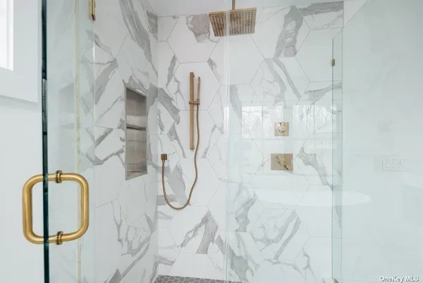 a bathroom with a shower