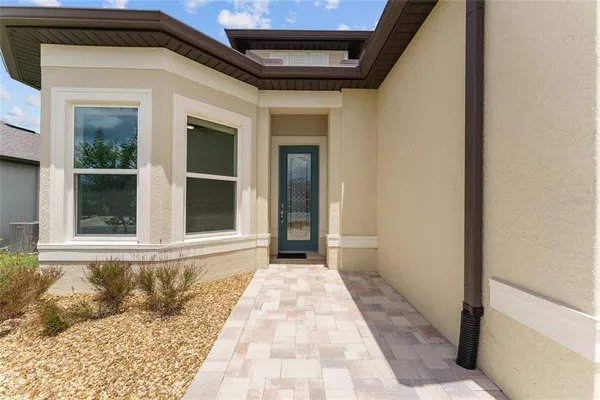 a front view of a house with a window
