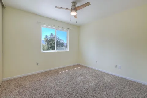 an empty room with a window