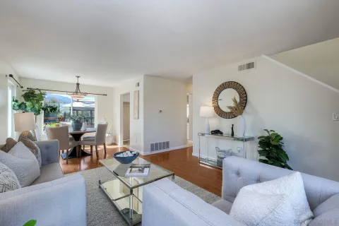 a living room with furniture