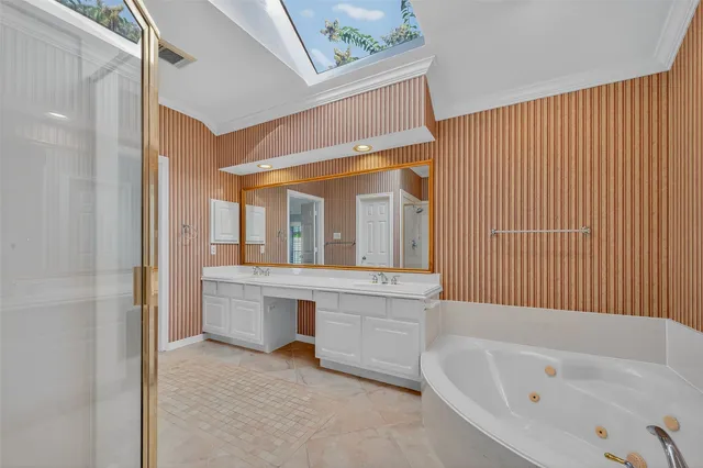 a bathroom with a bathtub and a sink