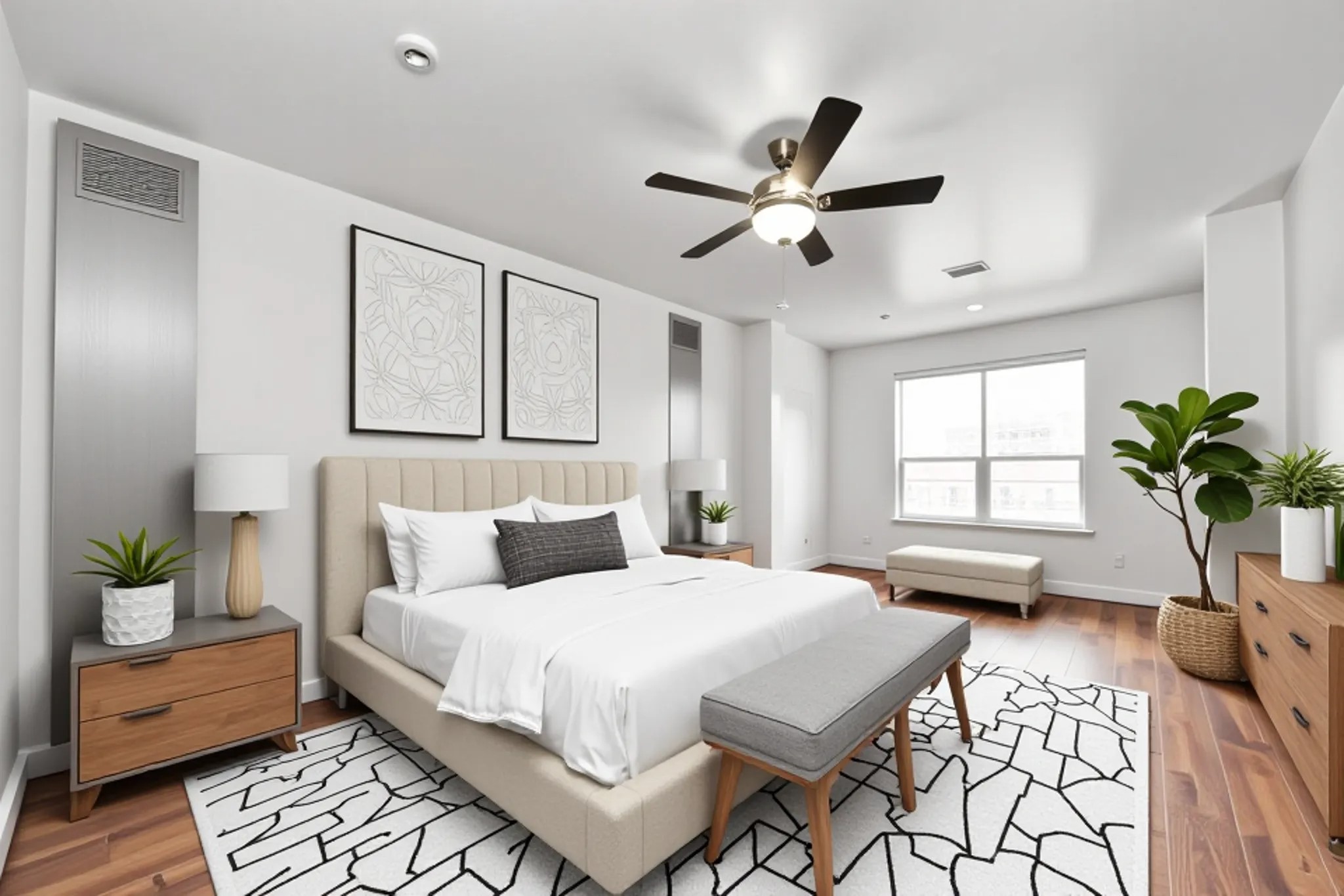 2400 McCue Road, Unit 424 Houston, TX 77056 - Photo 14 of 33 a bedroom with a bed furniture and a window