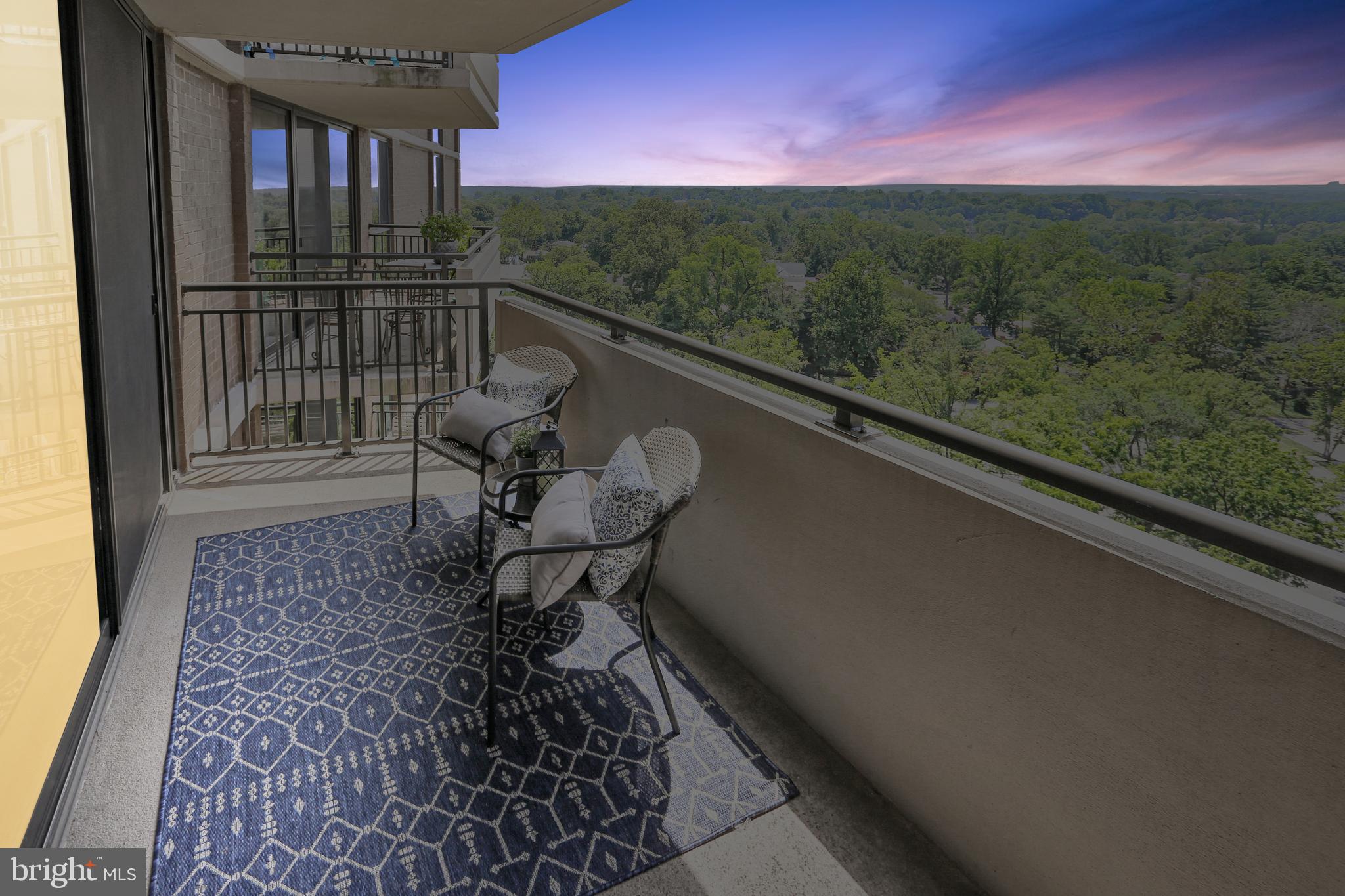 4620 North Park Avenue, Unit 1606E Chevy Chase, MD 20815 - Photo 9 of 73 Balcony with stunning view