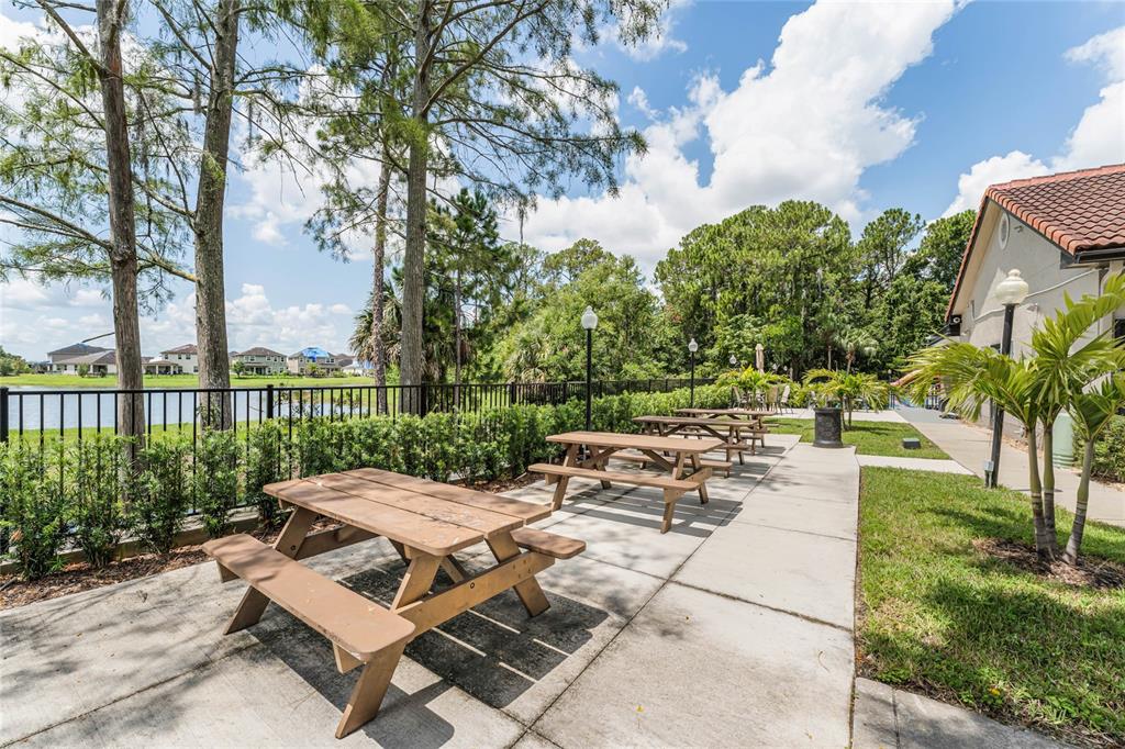 5124 Conroy Road, Unit 24 Orlando, FL 32811 - Photo 15 of 26 a view of a patio with a table and chairs under an umbrella