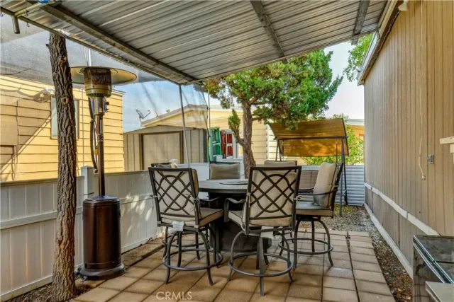 a view of an outdoor seating area