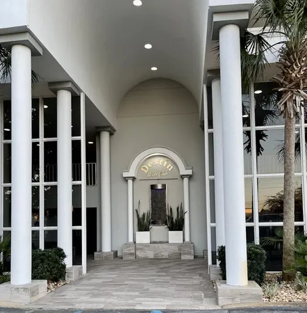 a view of a entryway of a house