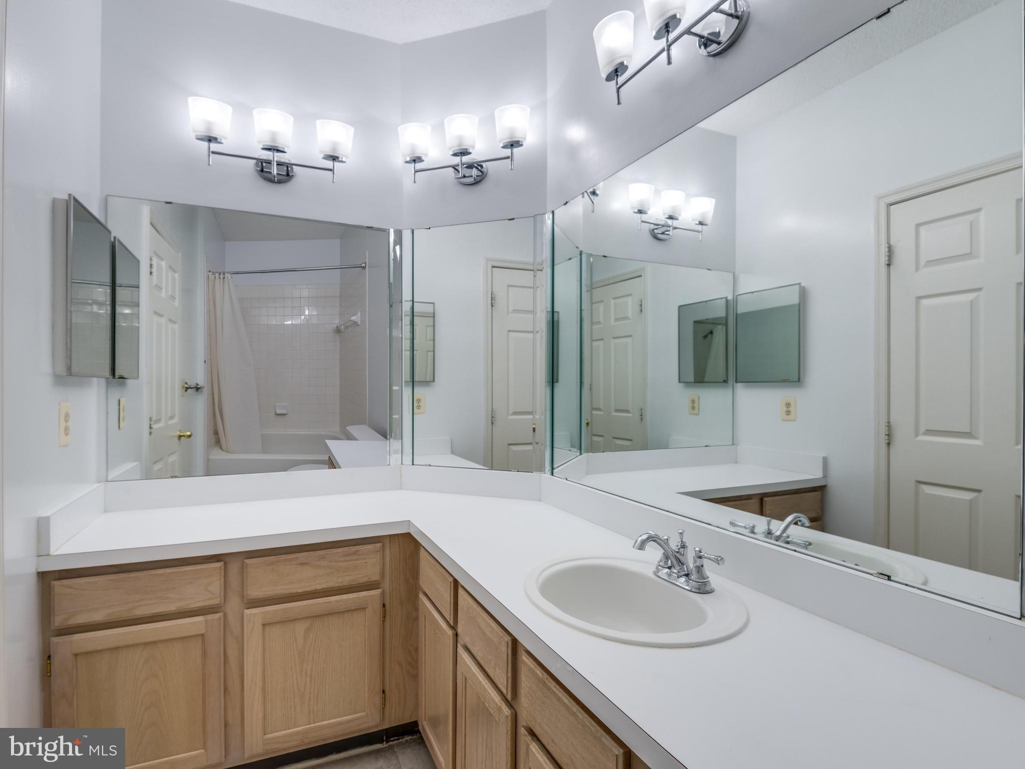 1701 Lake Shore Crest Drive, Unit 34 Reston, VA 20190 - Photo 10 of 28 a bathroom with a sink double vanity granite and a mirror