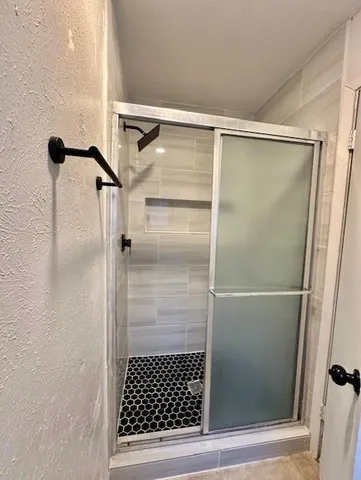 a bathroom with a shower
