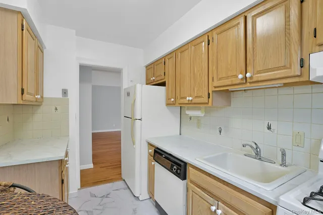 a kitchen with stainless steel appliances granite countertop a sink and a refrigerator