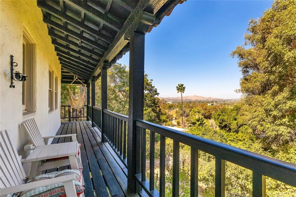4670 Ladera Lane Riverside, CA 92501 - Photo 49 of 63 3-D (depth, breadth and height) balcony accessible from the living room. There's that hammock beckoning