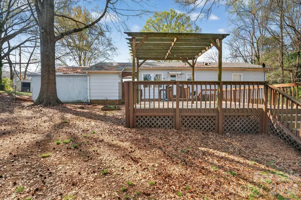 a view of a backyard of a house