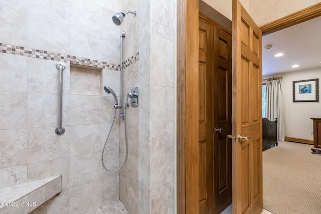 a bathroom with a shower