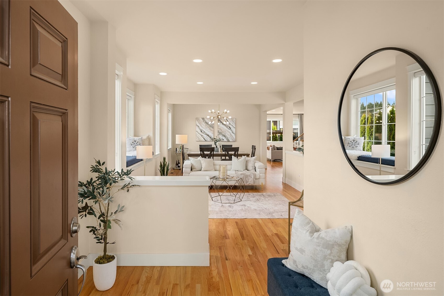 4106 167th Place Southeast Bothell, WA 98012 - Photo 9 of 35 a living room with furniture and a mirror