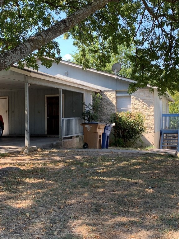a view of a house with a patio