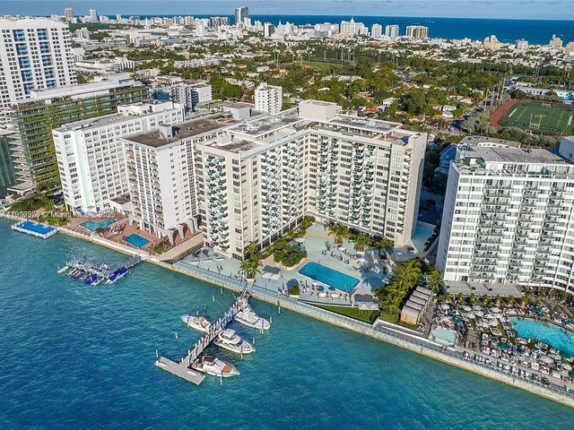 a view of a city with tall buildings