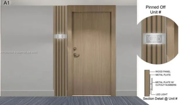 a bathroom with a window and a wooden door