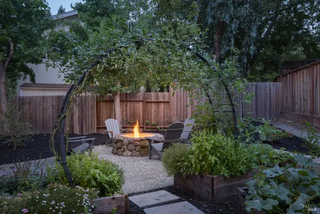 a backyard of a house with lots of green space