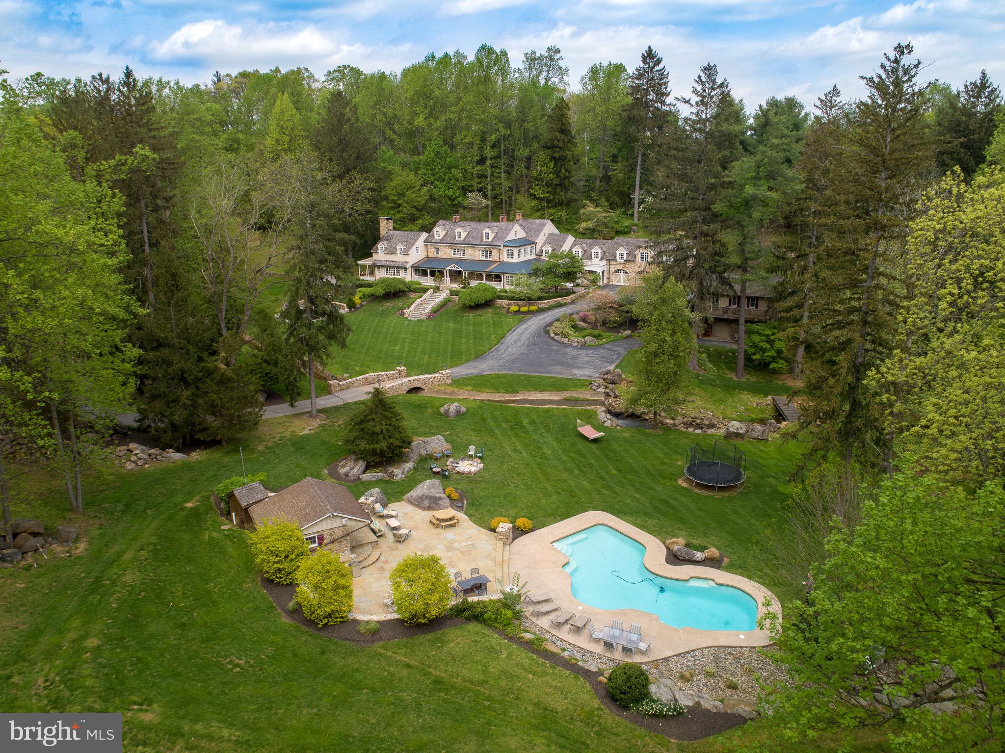 635 Font Road Glenmoore, PA 19343 - Photo 4 of 29 Aerial of pool and house