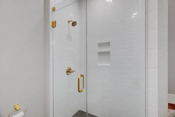 a bathroom with a shower