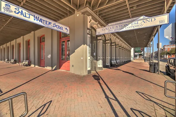a view of a brick building