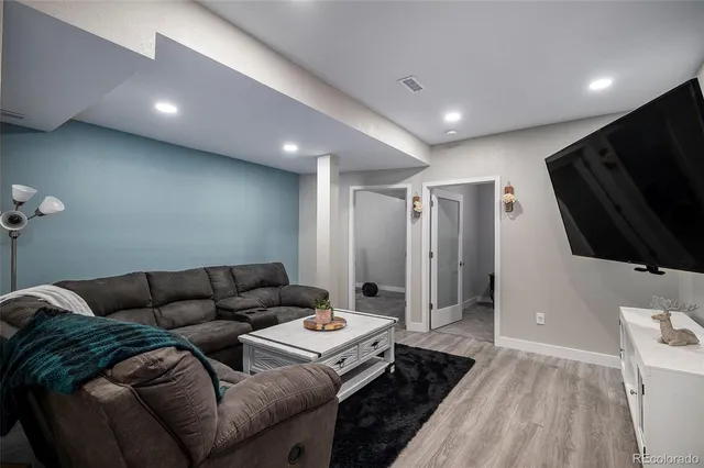 a living room with furniture