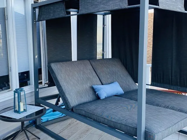 a living room with furniture