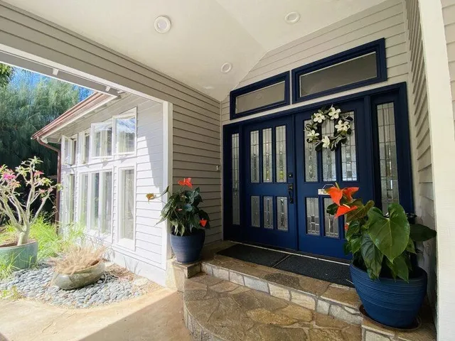 a view of a entryway door of the house
