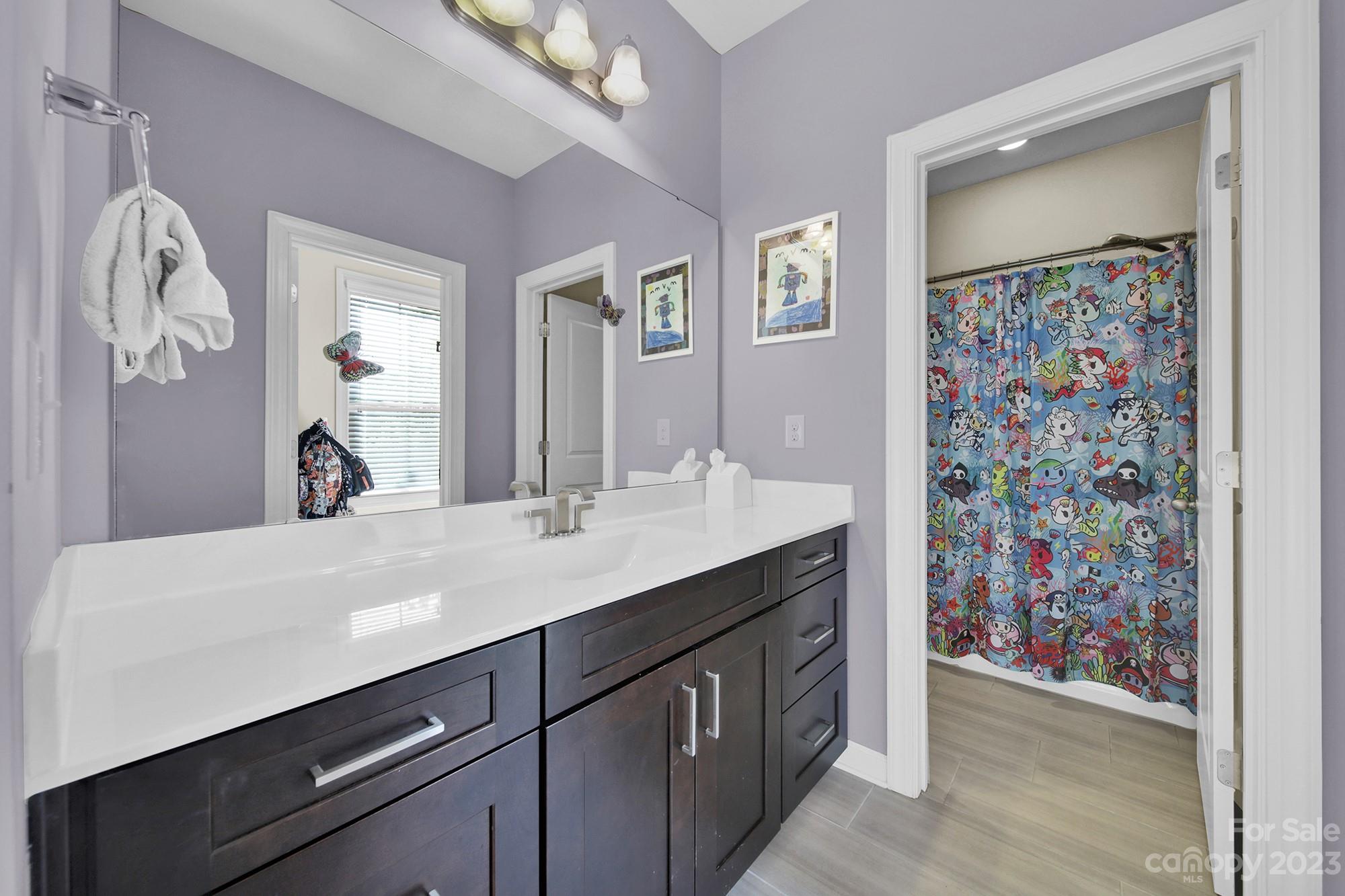1516 Hazel Street Tega Cay, SC 29708 - Photo 43 of 48 a bathroom with a sink a toilet and a mirror