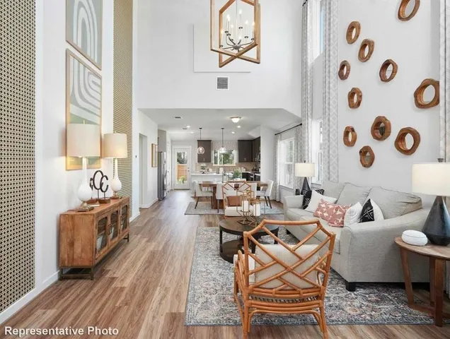 a living room with furniture and a couch