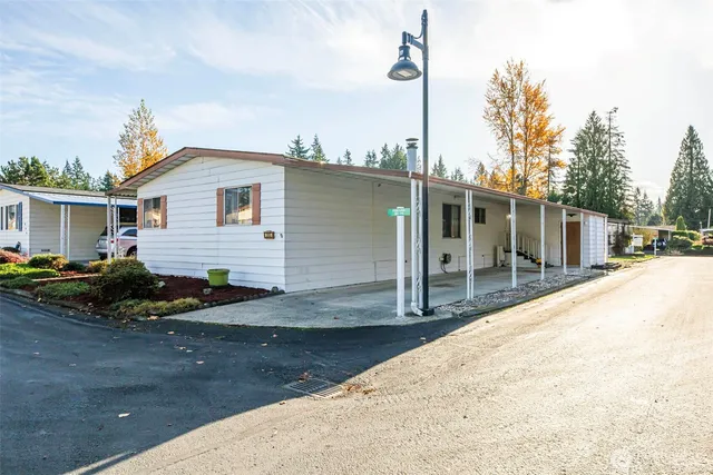 an outdoor view with patio