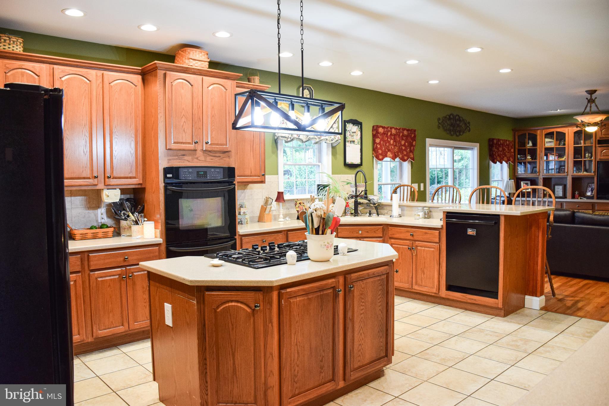 765 Gun Club Road Stephenson, VA 22656 - Photo 24 of 113 a kitchen with stainless steel appliances kitchen island granite countertop a stove a sink dishwasher and a refrigerator with wooden floor