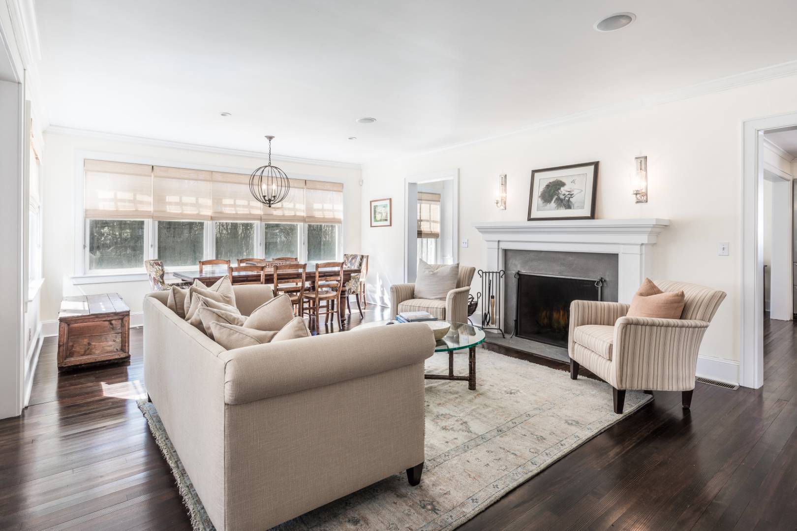 56 Butter Lane Bridgehampton, NY 11932 - Photo 5 of 18 a living room with furniture and a fireplace