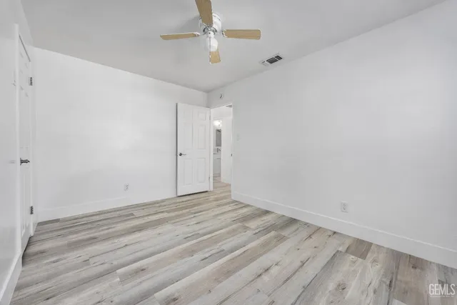 an empty room with closet