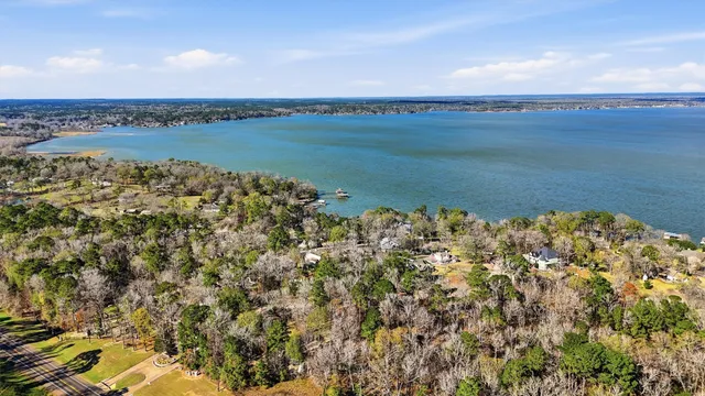 a view of a lake with a mountain