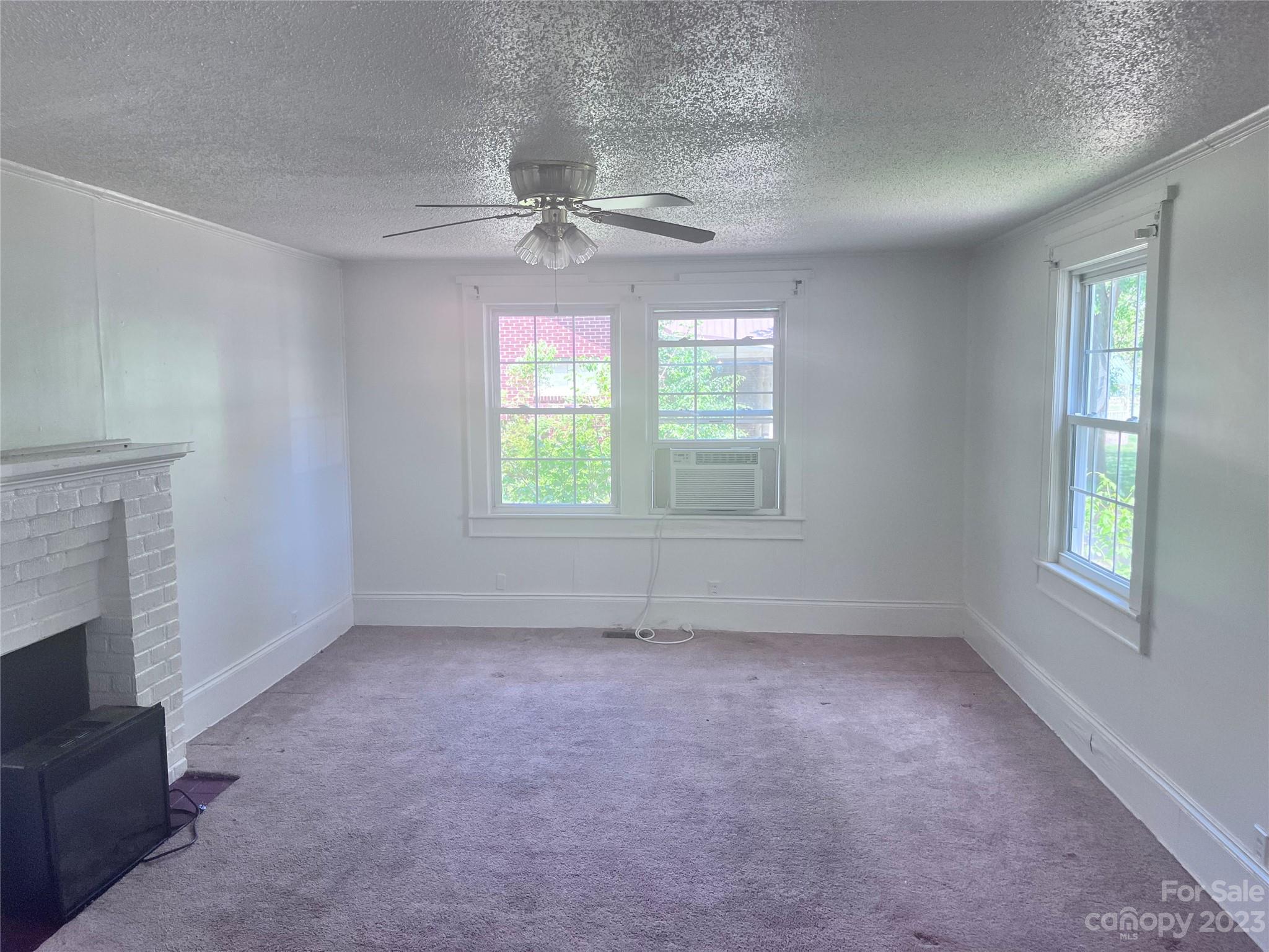 110 Webb Road Shelby, NC 28152 - Photo 4 of 19 an empty room with windows and fireplace