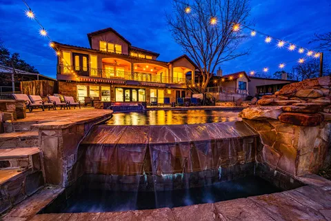 a view of a house with a patio