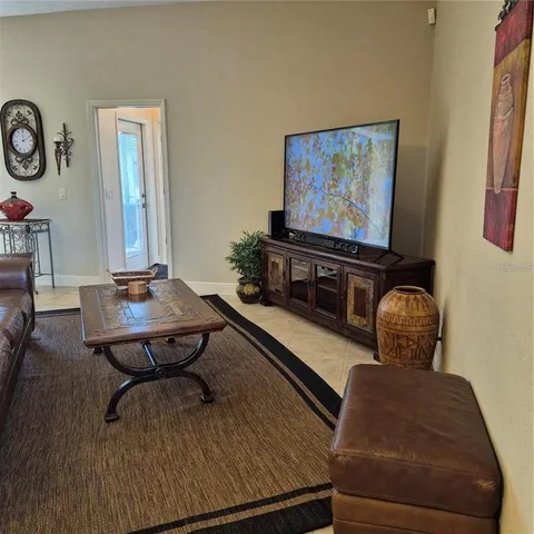 a living room with furniture