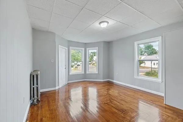an empty room with windows