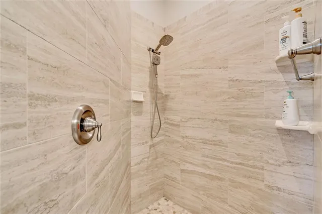 a bathroom with a shower