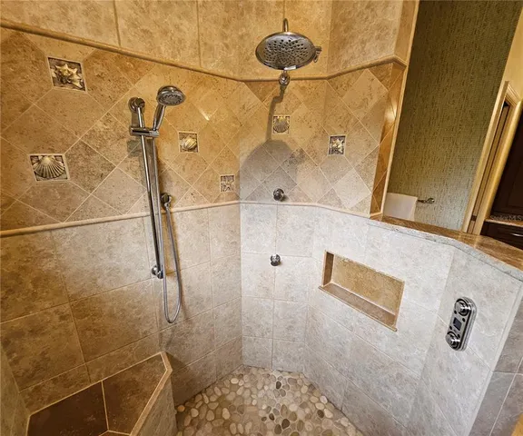 a bathroom with a shower