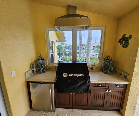 a living room with a couch and a table