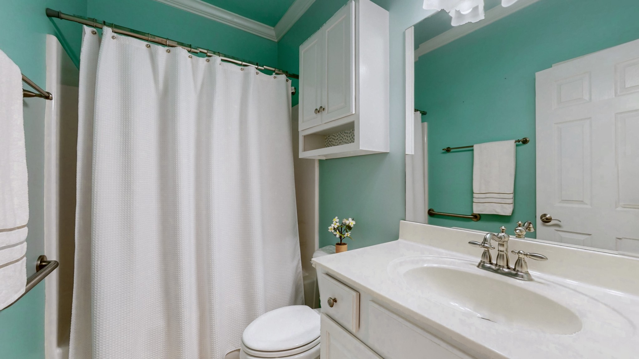1098 Misty Morn Circle Spring Hill, TN 37174 - Photo 15 of 23 a bathroom with a sink a toilet and shower curtain