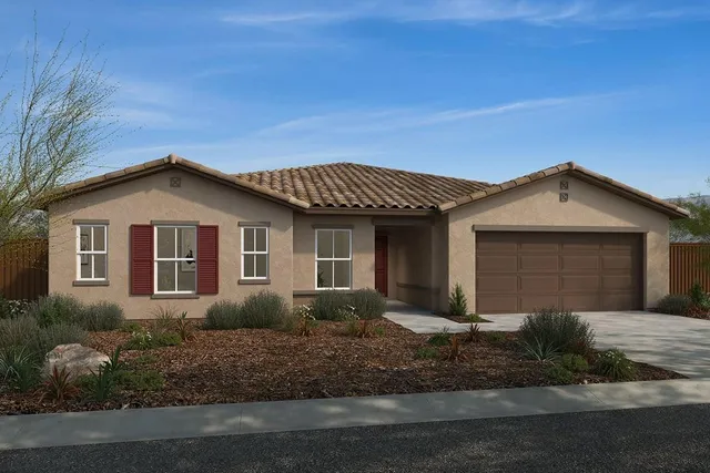 a view of a yard in front of a house