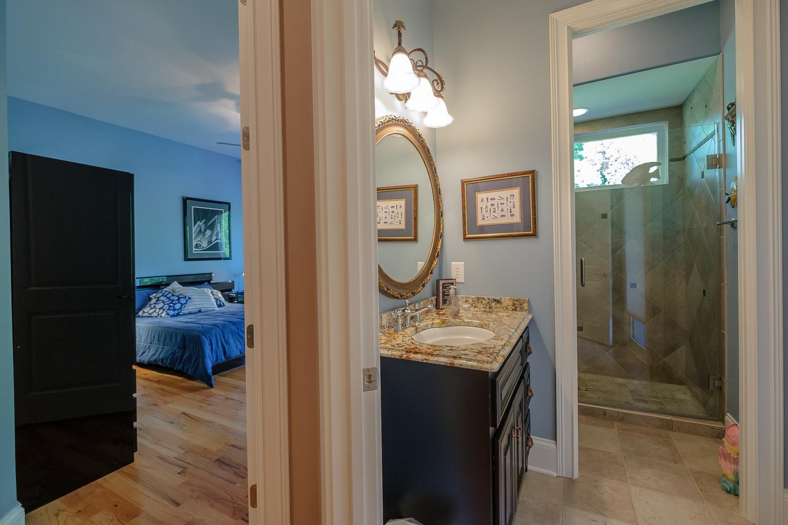 247 Canoe Branch Road Lebanon, TN 37087 - Photo 20 of 30 a en suite bathroom with a granite countertop sink and a mirror