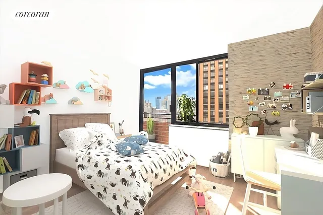 a bed room with a bed and a couch