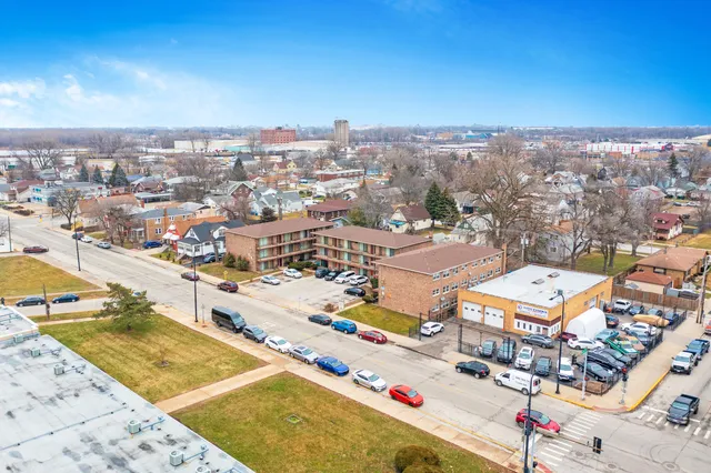 an aerial view of a city