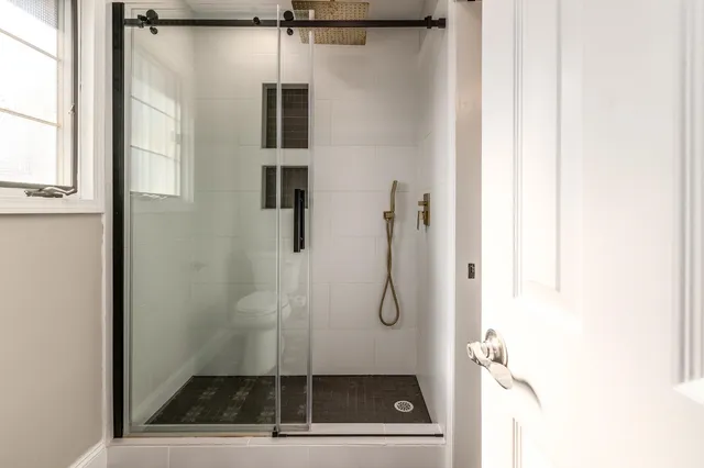 a bathroom with a shower